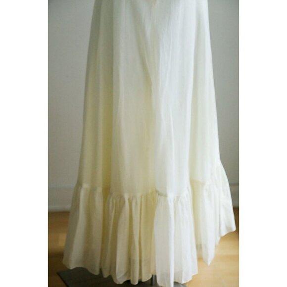 Vintage Pastel Yellow Empire Waist Cottage Core Summer Dress Small - Picture 11 of 12